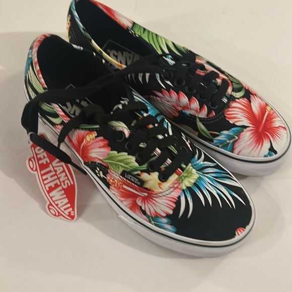VANS Authentic low top Hawaiian black ladies sneakers size 8 M US NEW in box - Picture 4 of 9